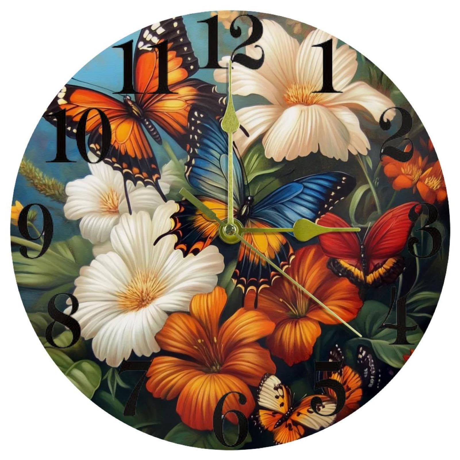 Horloge murale ronde silencieuse à quartz fonctionne à piles pour école