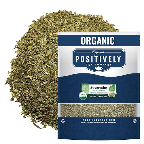 Organic Positively Tea Company, Té de hierbas de hojas sueltas de menta verde, hojas sueltas, 16 onzas