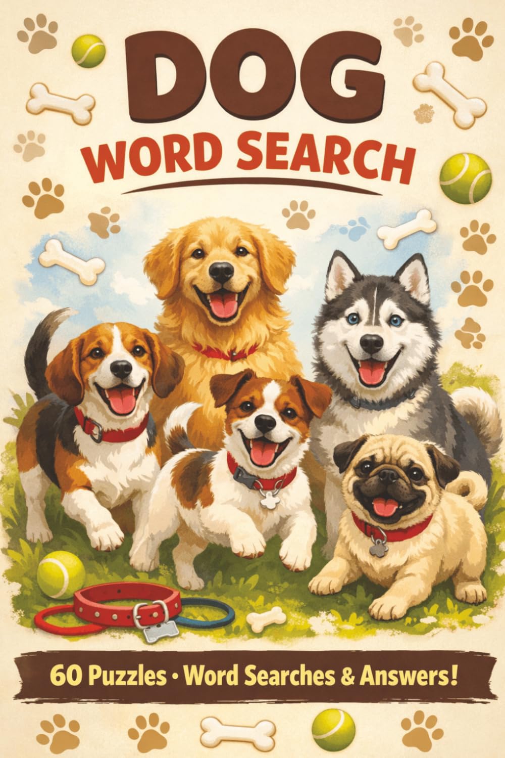 DOG WORD SEARCH: 60 Puzzles • Word Searches & Answers