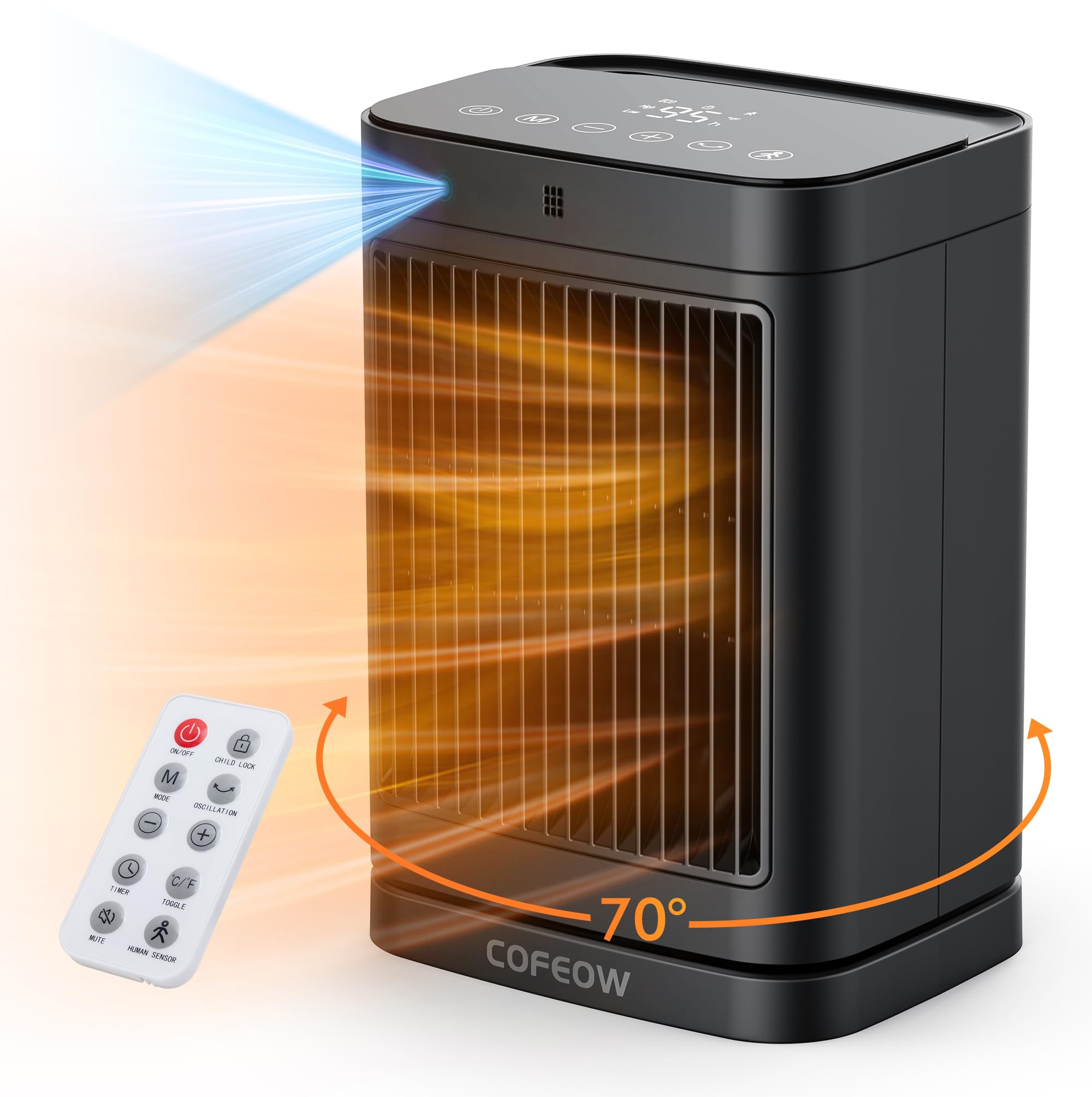 Abolee Space Heater with Motion Sensor, Portable heaters for Indoor Use, Electric Small Heaters for Large Room Bedroom Office 1