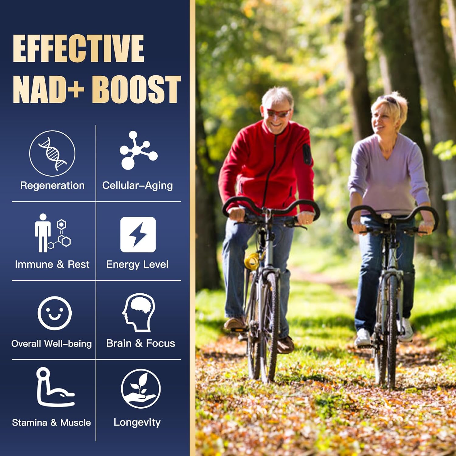 NAD Supplement,1500mg NAD+ Supplement with Resveratrol,Nicotinamide,Quercetin,CoQ10,Support Energy & Repair, Vitality,Non-GMO, No Fillers(120 Capsules) - Image 5