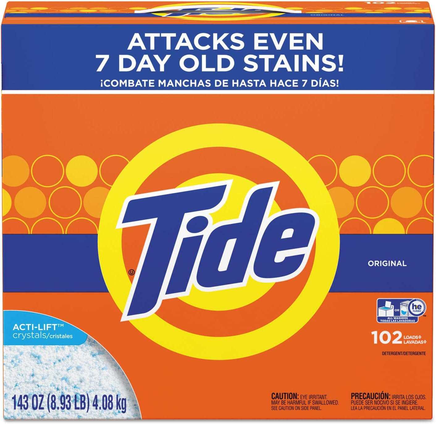 Tide 85006CT Powder Laundry Detergent, Original Scent, 143 oz Box, 2/Carton
