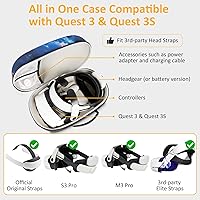 Vista 17 de XINGFUDAO Large Carrying Case Compatible with Meta Quest 3/3S, Protective Storage Bag Fit for Kiwi Design and Bobovr Battery Headstrap (Black)