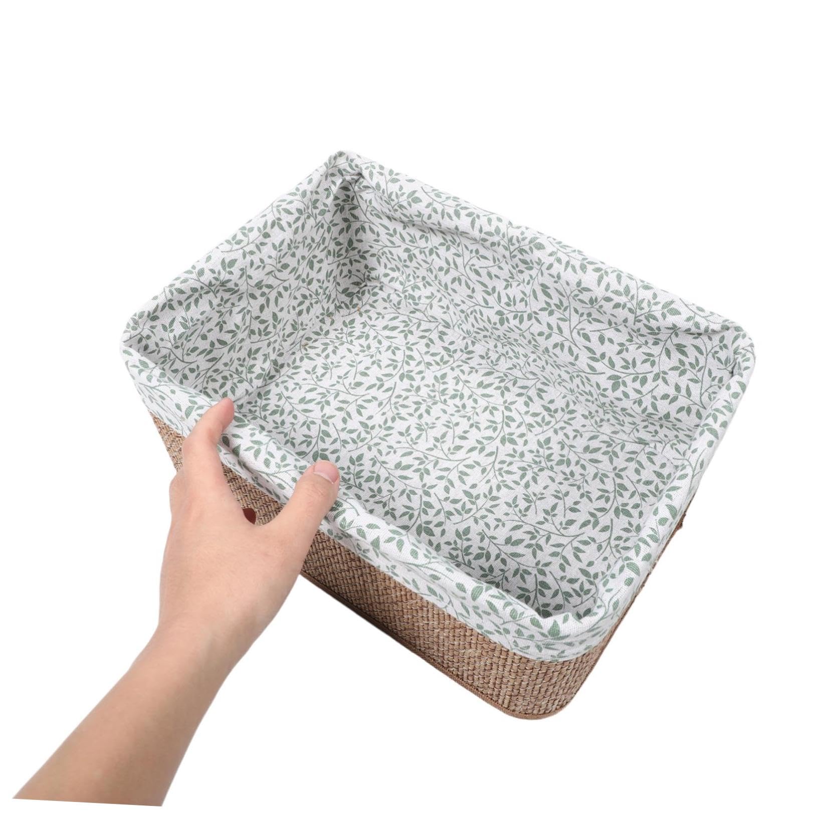 4 Piezas Cesta de Almacenamiento para Guardería de Bambú y Tejido