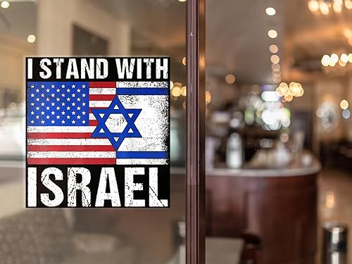 Miniatura 3 de Adhesivo con la bandera de Israel I Stand with Israel Flag Sticker Support Israel Sticker | Interior Nuestro Uso Exterior | AWPS145 (5.5 pulgadas x