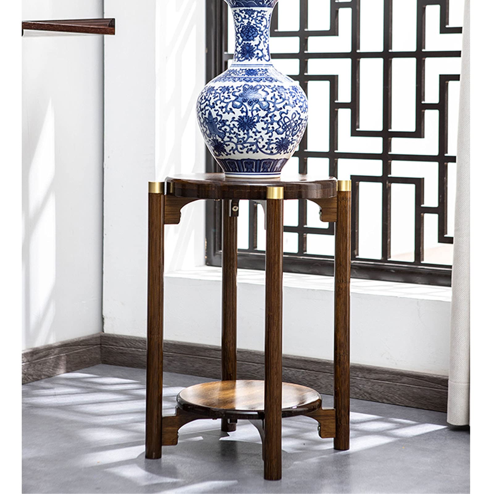 Amazon｜クラシックスタイルのサイドテーブル、2層無垢材