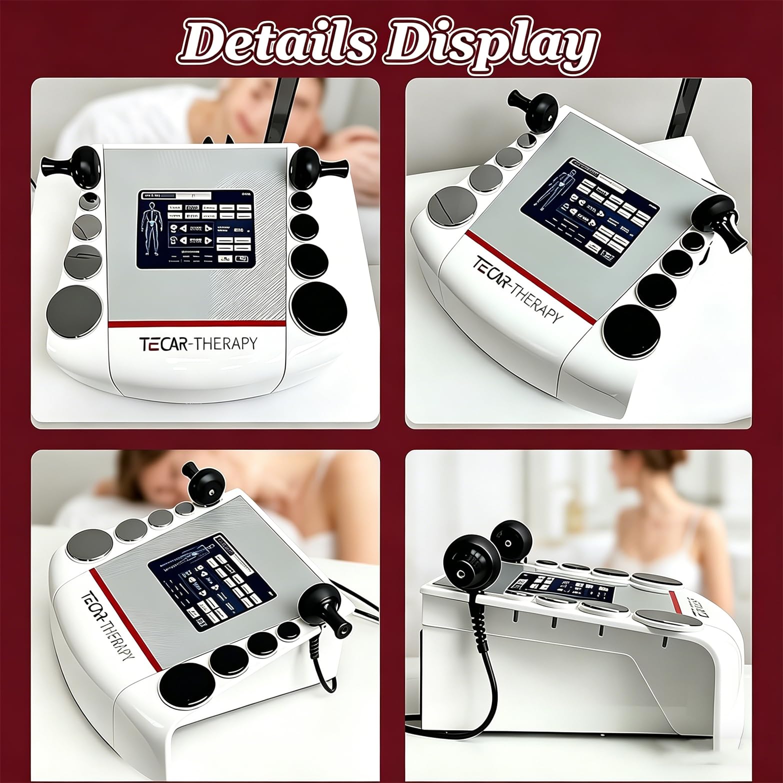Apparecchio per Fisioterapia Tecar 300w 448khz - Apparecchio per Diatermia Tecar Therapy - 4 modalità, 10 Parti del Corpo - per Riabilitazione Sportiva E Sollievo dal Dolore