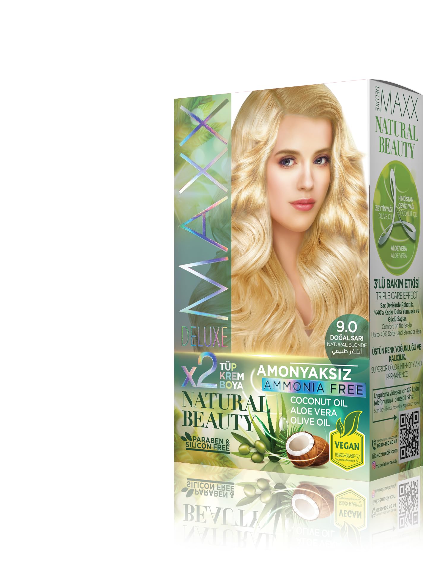 Maxx Deluxe Natural Beauty Amonyaksız Set SaçD1:D619 Boyası 9.0 Doğal Sarı