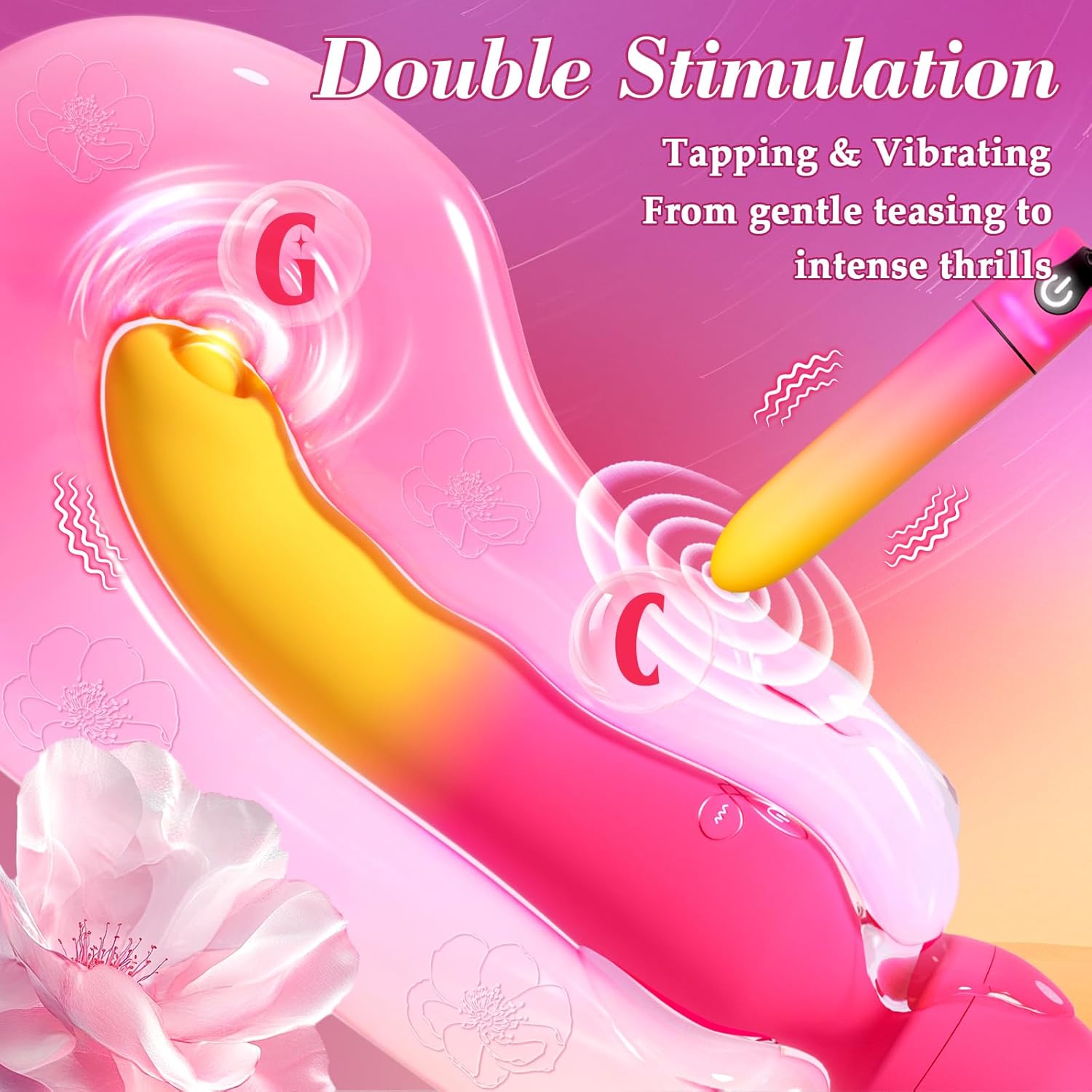 G Spot Vibrator Wand & Bullet Vibrator Set - Flapping Vibrators Sex Toys for Women, Clitoral Stimulator Dildo with 7 Vibrating & 7 Tapping Modes, Waterproof Wand Massager, Adult Sex Toy for Couples