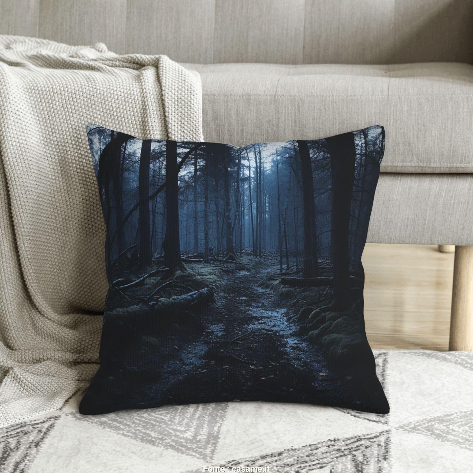 Housses de coussin déco pour canapé et salon motif nature 50x50cm