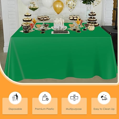 Miniatura 66 de Rollo de mantel de plástico desechable blanco de 54 x 100 pies, mantel de plástico con caja cortadora, mantel desechable cortado a medida