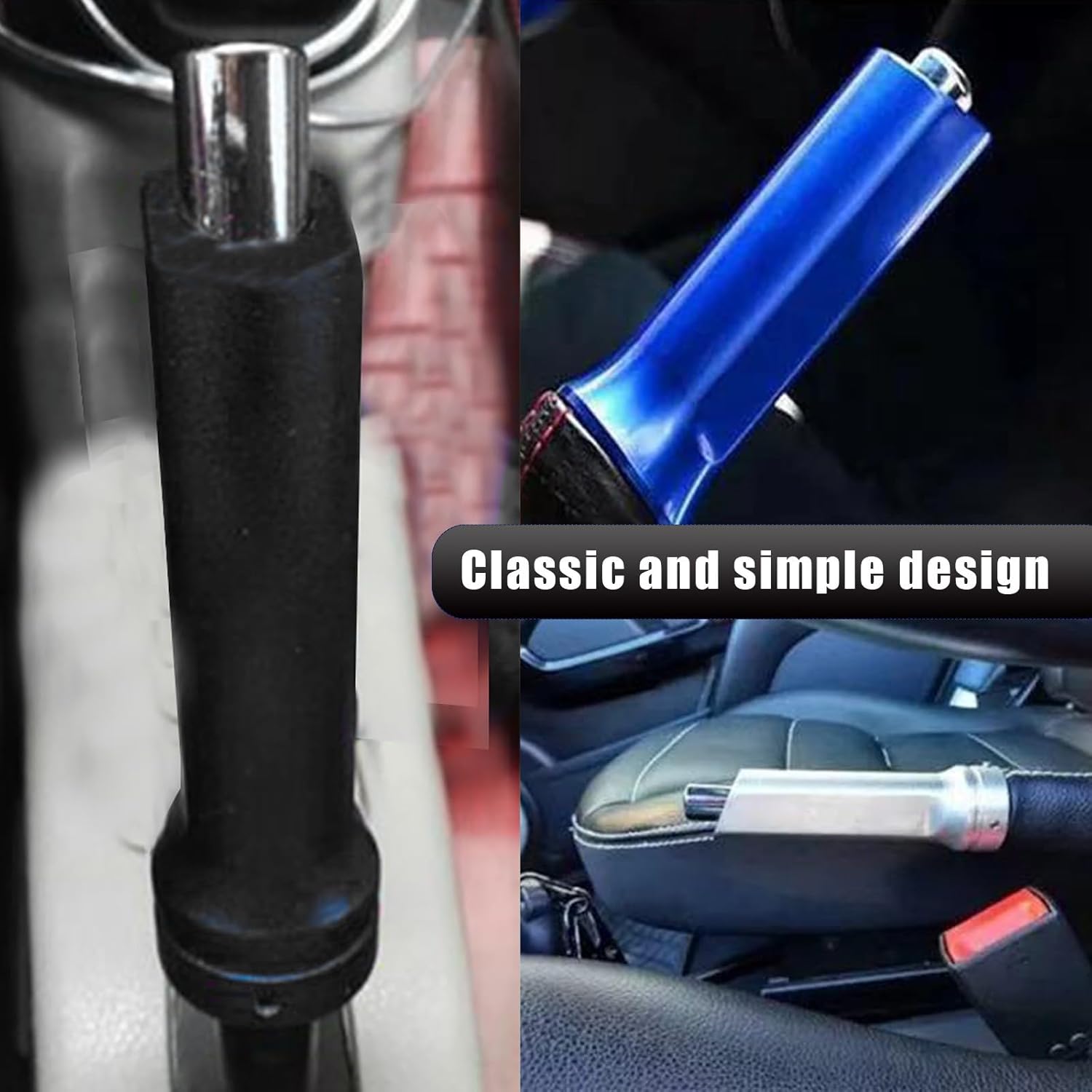 gunhunt Pack-1 Car Aluminum Alloy HandBrake Cover, Handle Protector, Hand Brake Lever Decoration, Handbrake Handle Modification Set, Universal for Most Cars, Trucks and Vans (Black)