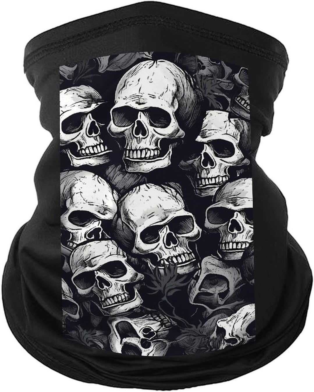 Skulls Pattern Neck Gaiter Face Mask UV Protection for Men Women, Breathable Quick Dry Face Cover Bandana Outdoor Sports Balaclava Wind-Proof for Hiking Skiing Motorcycle Cycling