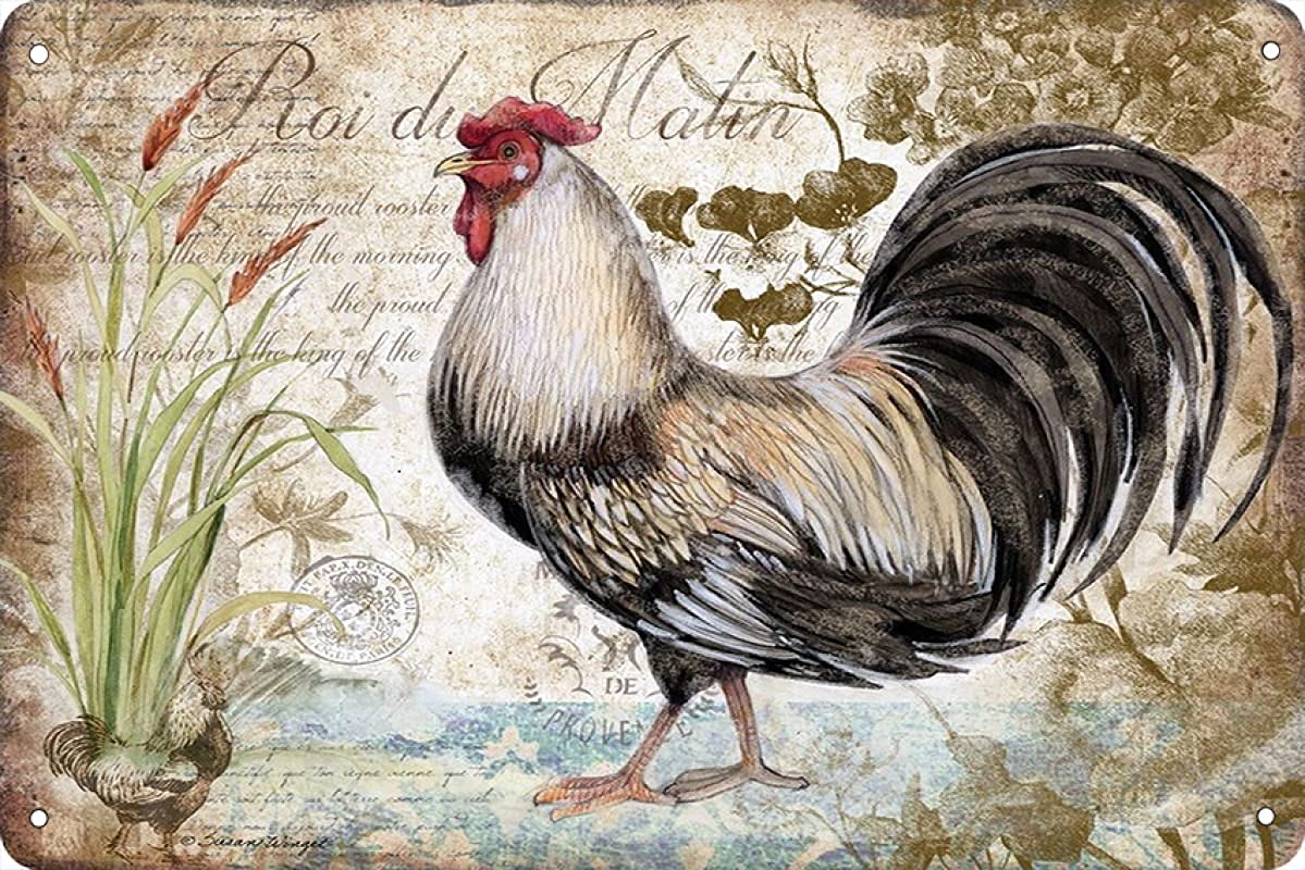 Lawenp Farm Chicken Vintage Wall Decor Bar Decor Aluminum Sign for Home Kitchen Bar Funny Sarcastic Metal 8 x 12 Inches Tin Sign