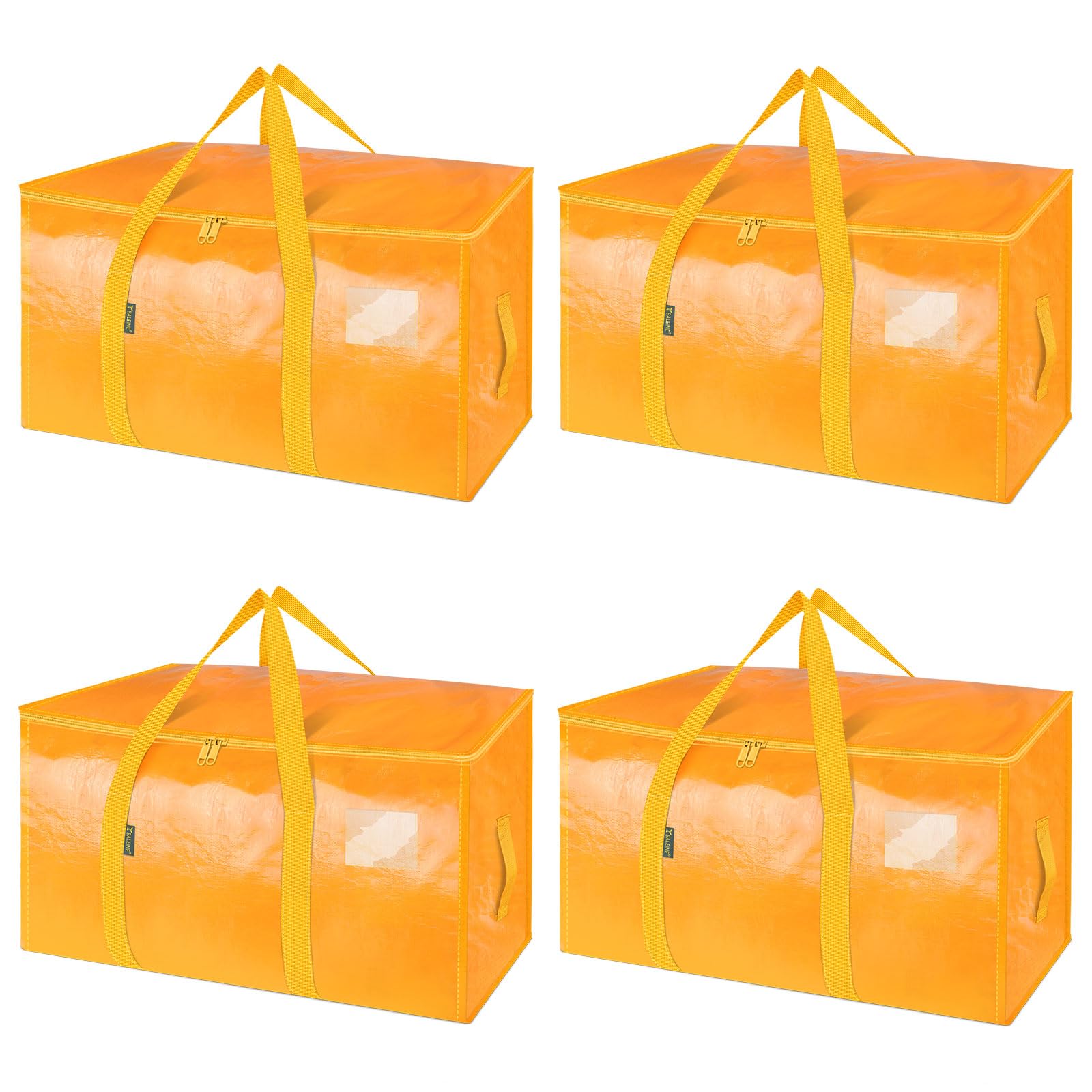 BALEINE 4-Pack Oversized Moving Bags with Reinforced Handles Heavy-Duty Storage Tote for Clothes Moving Supplies Light Yellow 4-Pack