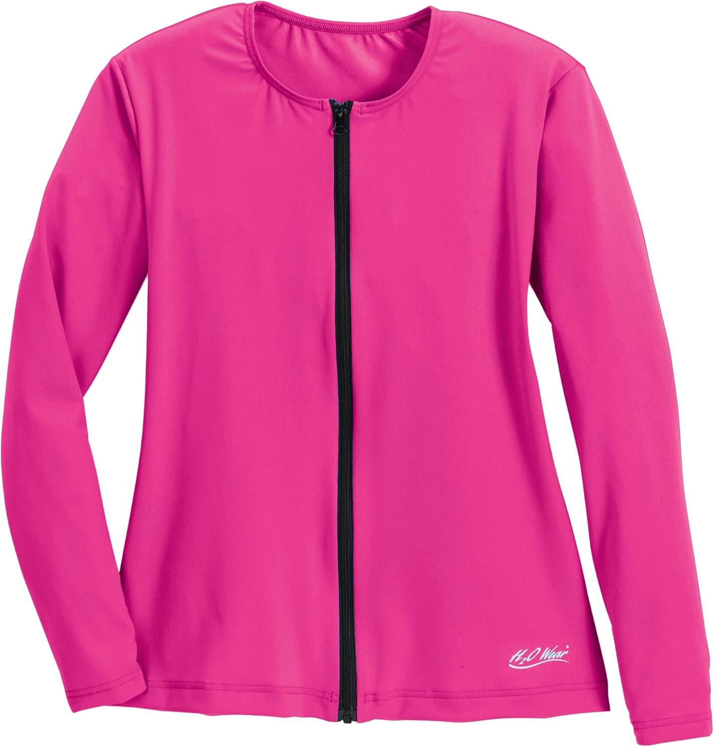 Long Sleeve Zip Front Aqua Shirt