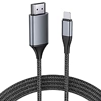 Vista 10 de [Versión larga de 13.1 ft] Cable HDMI para iPhone actualizado 1080P HDTV Adaptador de cable HDMI Conector Digital AV Video Sync Pantalla Compatible