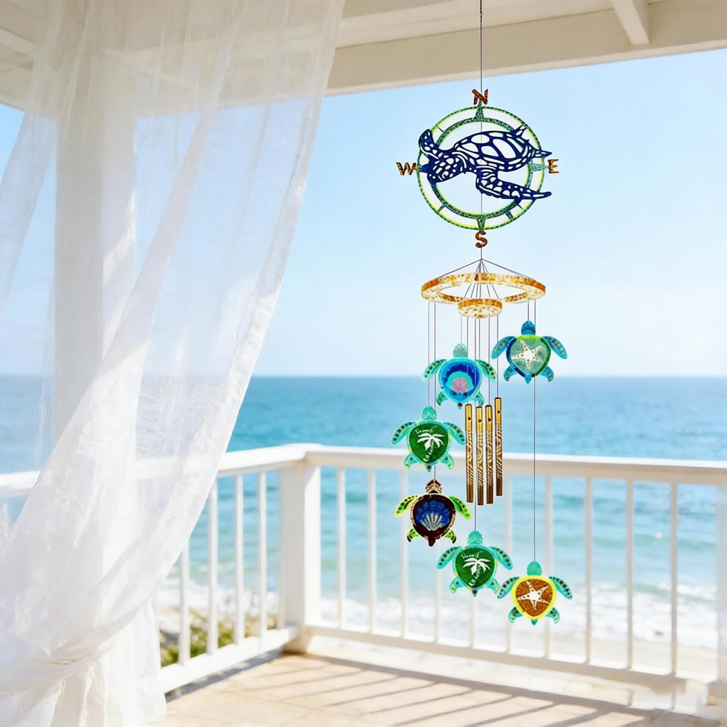 Xidmold Wind Chime Resin Molds Kit,Turtle Silicone Molds for Wind Chime Casting, Sea Turtle Epoxy Resin Molds for DIY Wind-Bell Pendant Keychain Coaster Ocean Home Decor