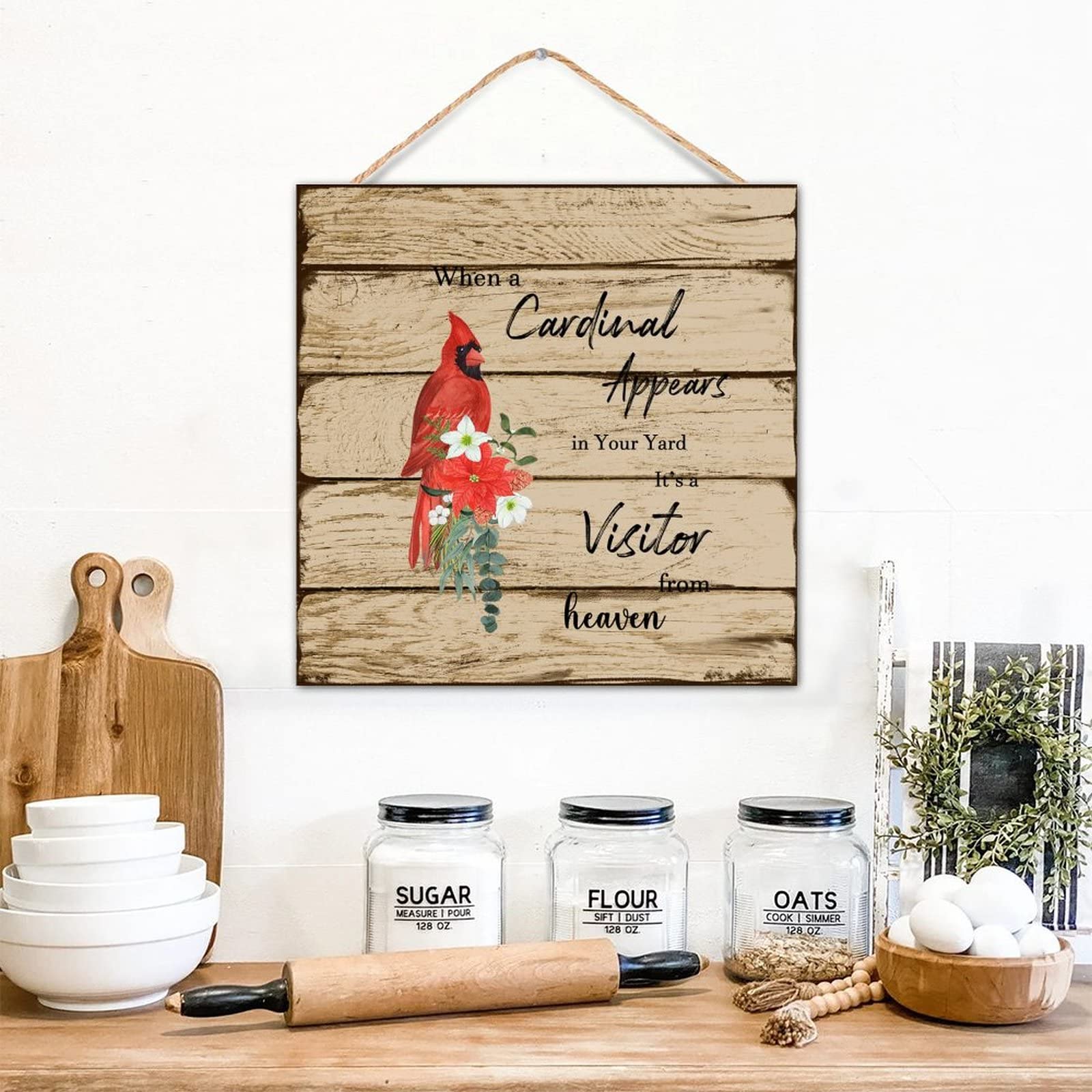 Plaque cardinal en bois souvenir céleste pour décoration de salle à manger