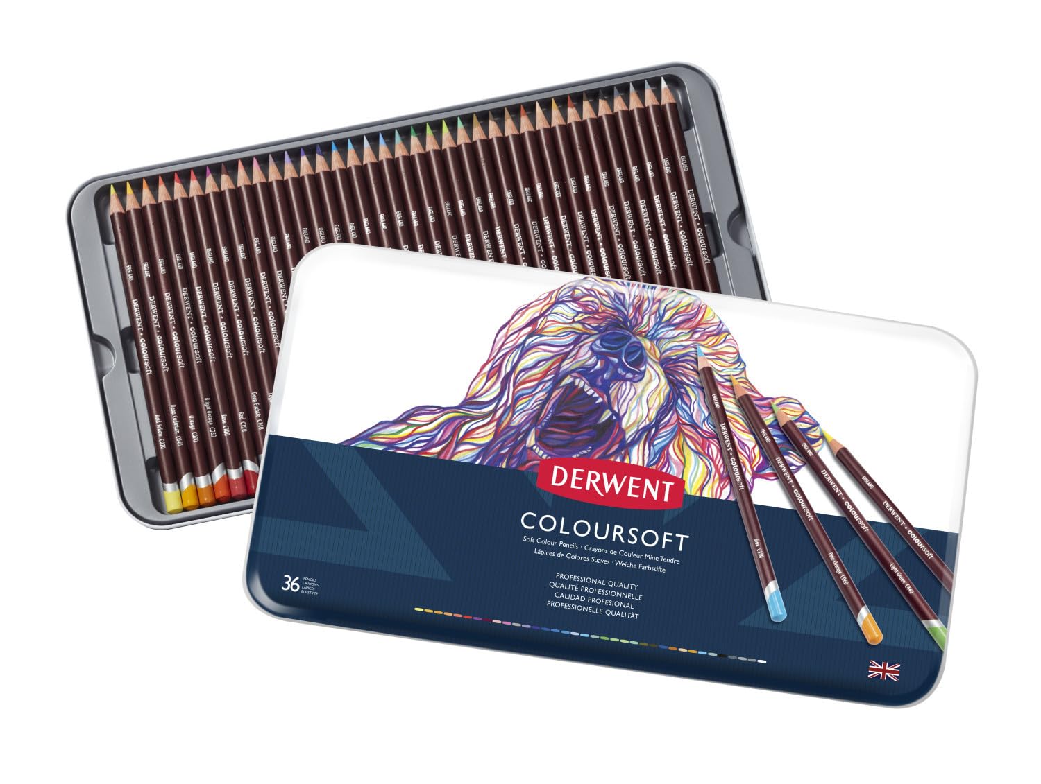 DERWENT - COLOURSOFT - Metal Box of 36 Pencils