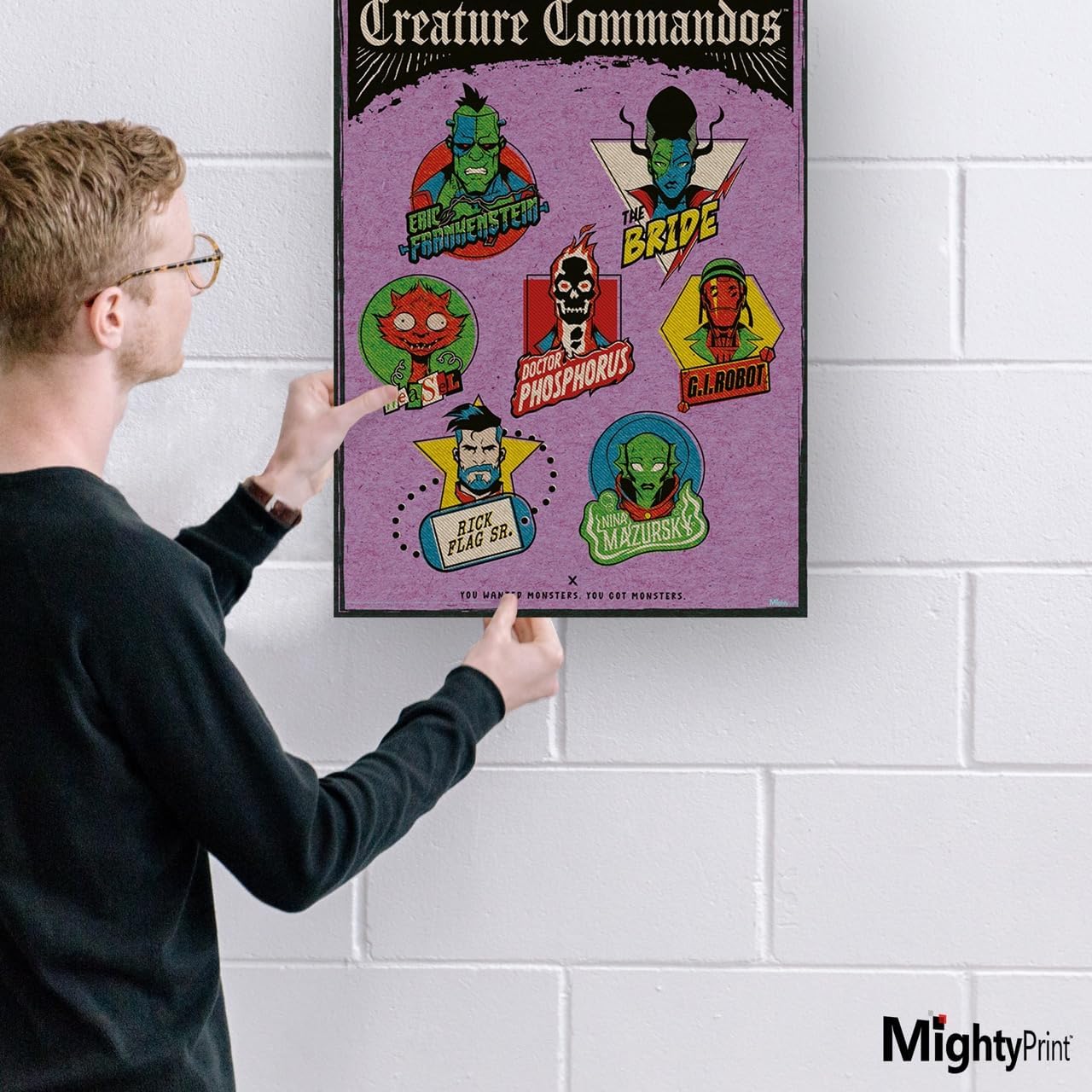 MIGHTYPRINT Trend Setters – DC Comics – Creature Commandos – Headshots – Durable 17” x 24 Wall Art – NOT Made of Paper – Officially Licensed Collectible MP17241030