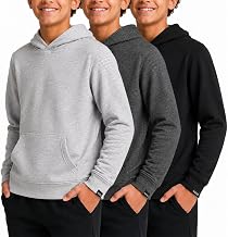AEROPOSTALE Boys Active Hoodie 3-Pack, Soft Cozy Pullover Sweatshirts, 4-16 | Soft Fleece Fabric, Premium Hooded Sweatshirts, Kangaroo Pocket, Everyday Essential, 3-Pack Value, Kids Activewear