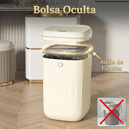 Miniatura 4 de Bote de basura automático de gran capacidad con sensor inteligente con tapa para el hogar y la cocina 20L