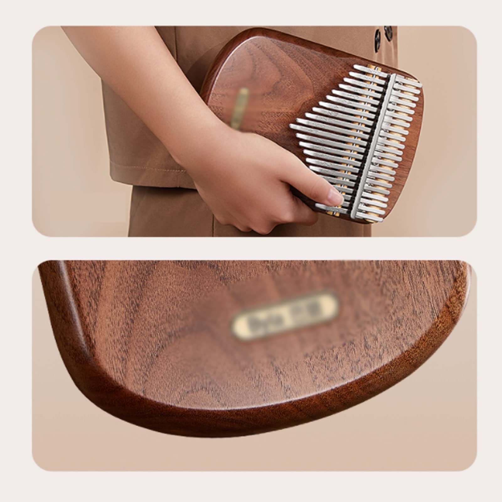 Suono Squisito Strumento Musicale in Legno massello per Pianoforte con Dita a 17 Toni, Pianoforte a Dita Facile da Imparare, per Principianti Adulti, Portatile Facile da Giocare