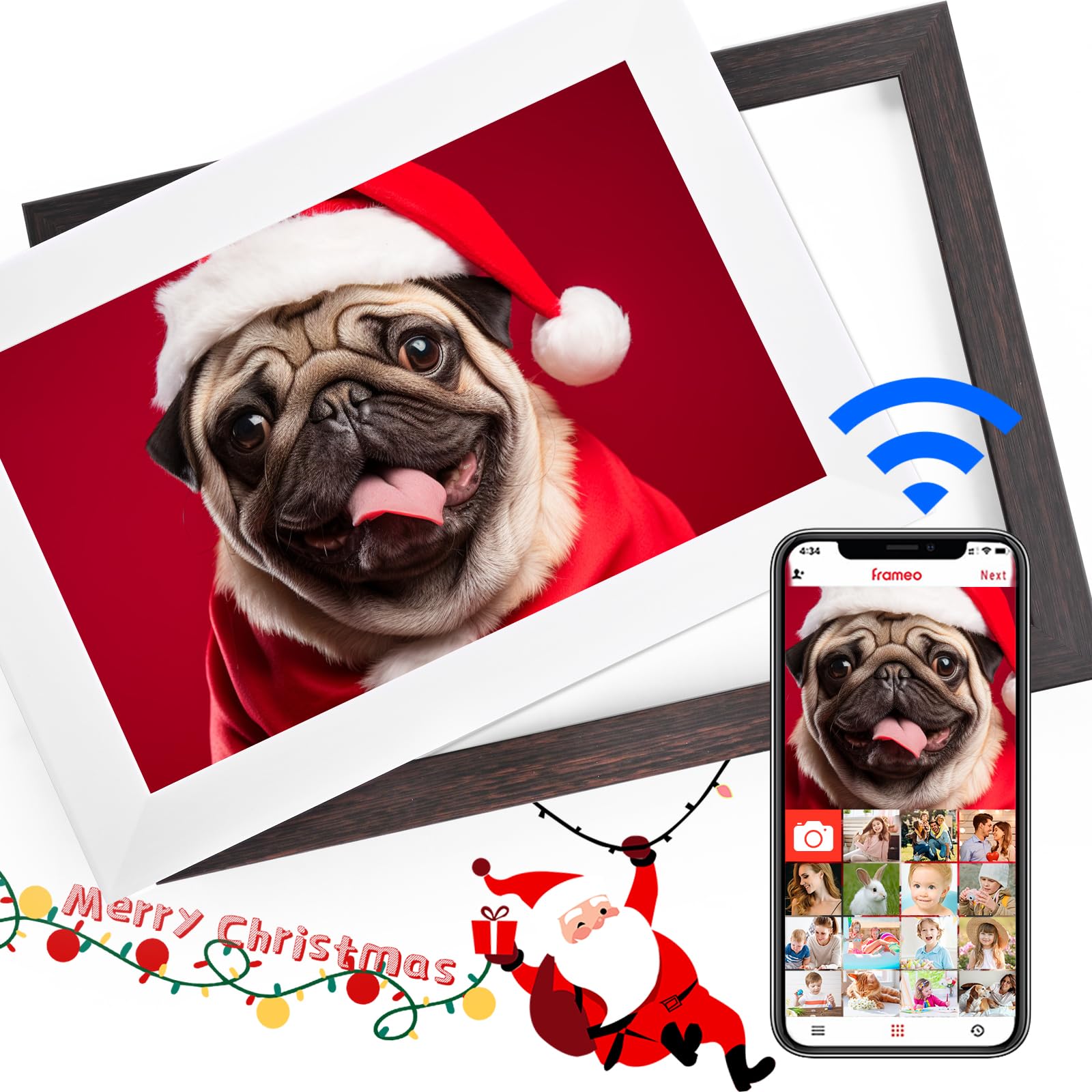 Do-Electr Cadre Photo Nuérique WiFi 10 Pouces 1280 * 800 Cadres Photo Nuérique avec Carte de