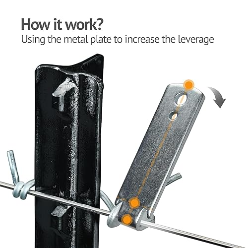 Miniatura 3 de Quantfire Tornador de alambre para valla para clips de poste en T, herramienta de torsión de alambre de púas para alambre de esgrima, acero