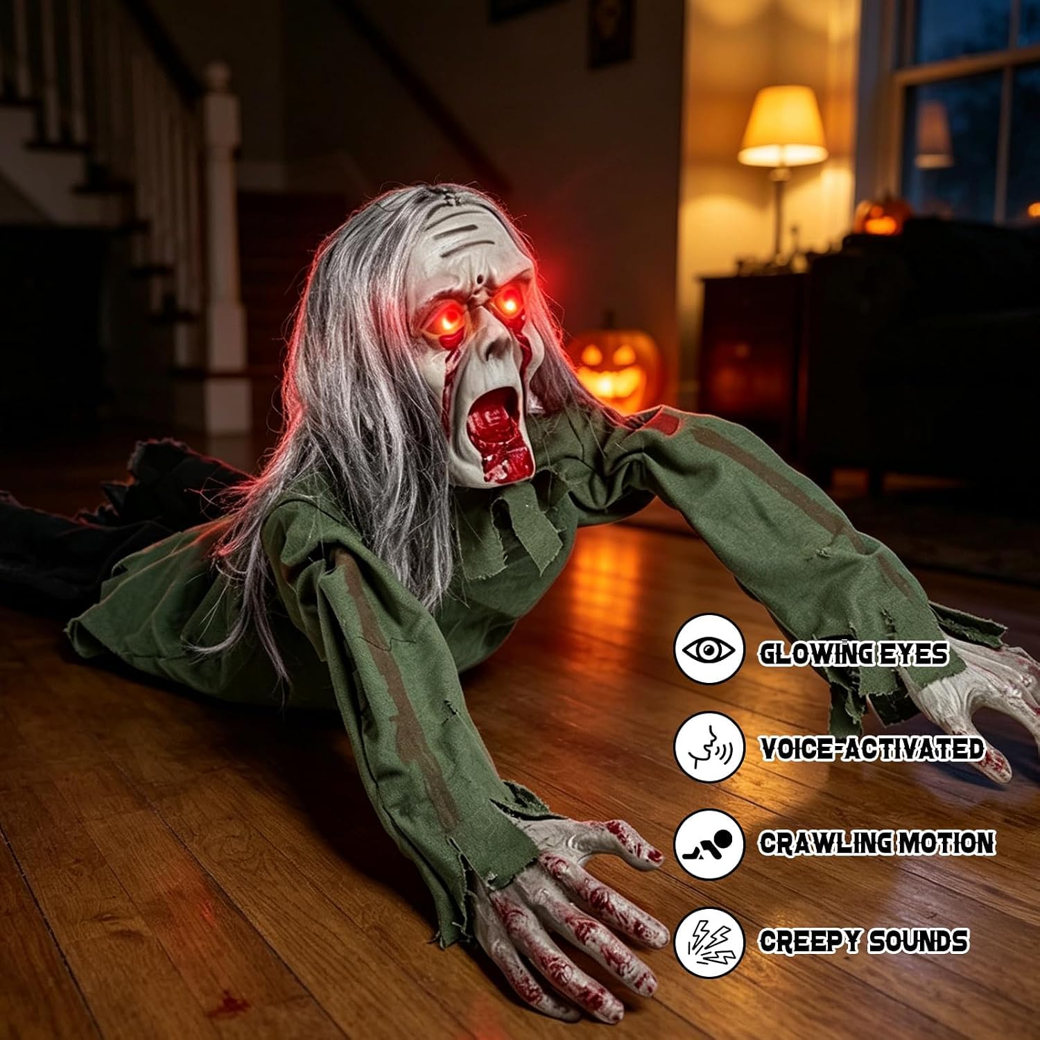 Générique Crawling Zombie Animatronic, effrayant pour tombe Crawler pour