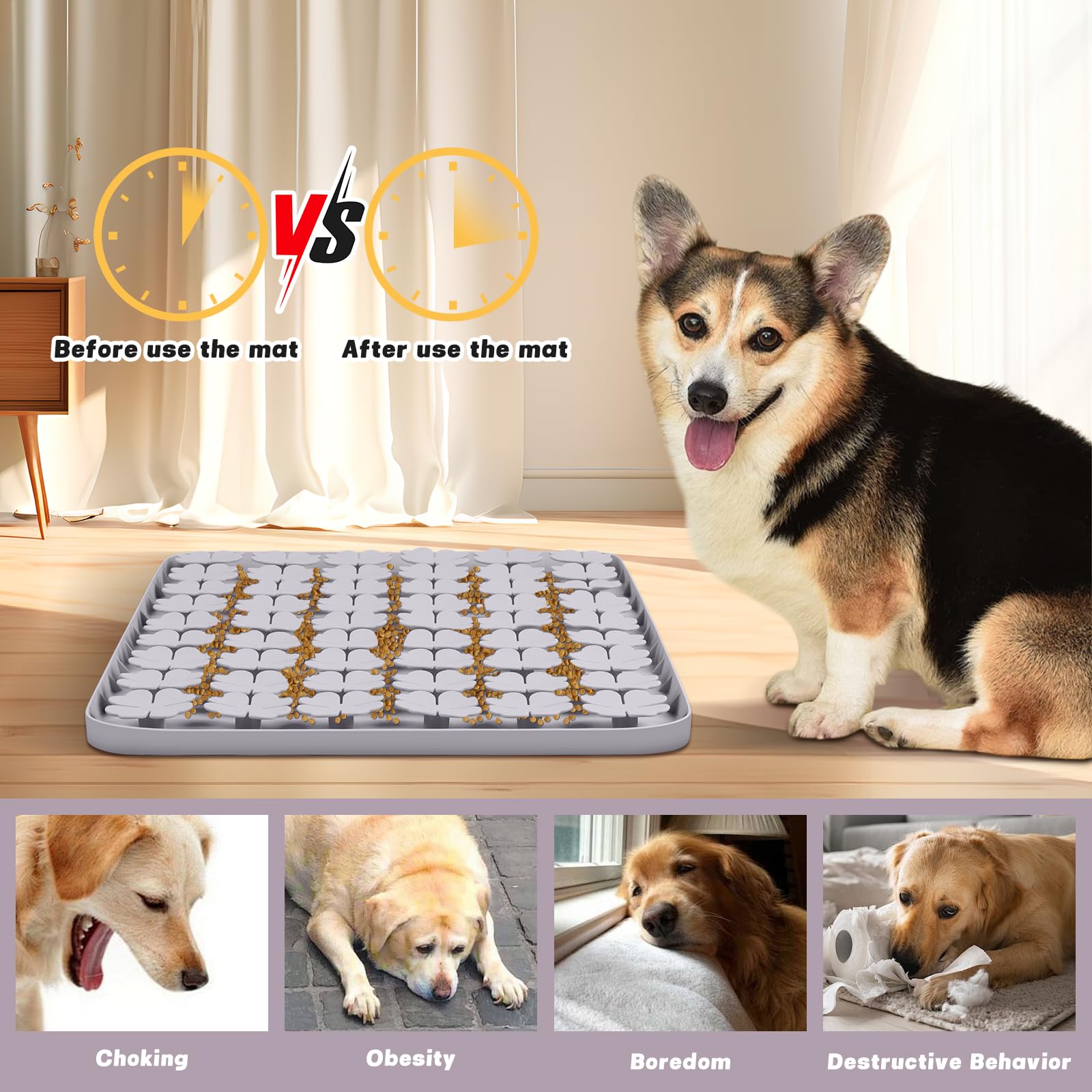 Bartuke Dog Lick Mat, 23.6"x 15.7" Large Silicone Snuffle Mat with Suction Cups - Image 2