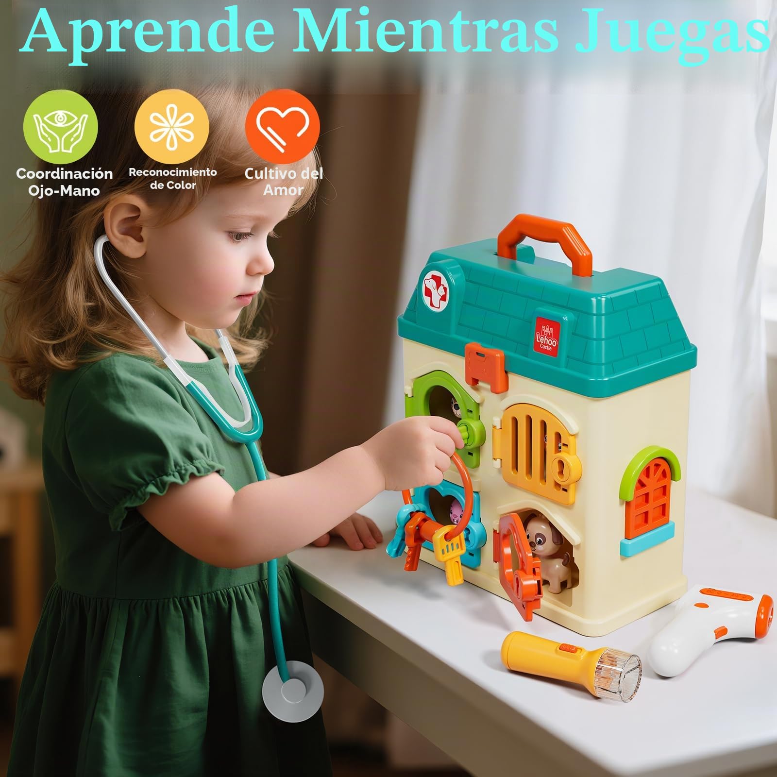 Lehoo Castle Maletin Medico Juguete, Veterinario Juguete, Kit Medico Infantil con Luces y Sonido, Juguetes Niños 3 Años