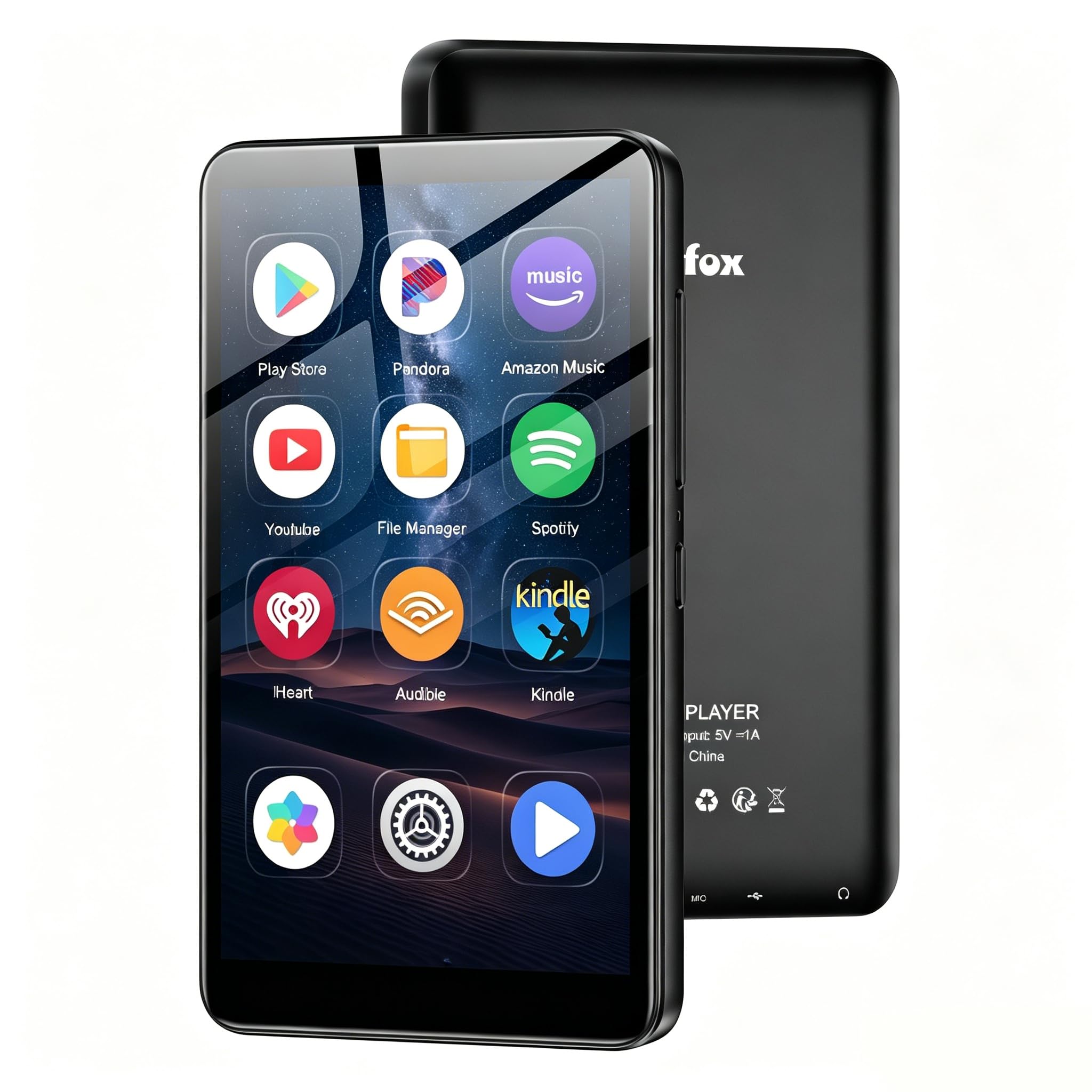 Diofox Lettore MP3 160GB Bluetooth WiFi, Android 13.0 Lettore MP3 MP4 Portatile con Touchscreen 4,02 Pollici 1080P, Spotify, Audible, Amazon Music, Player Store, Suono HiFi Lettore Musicale Digitale
