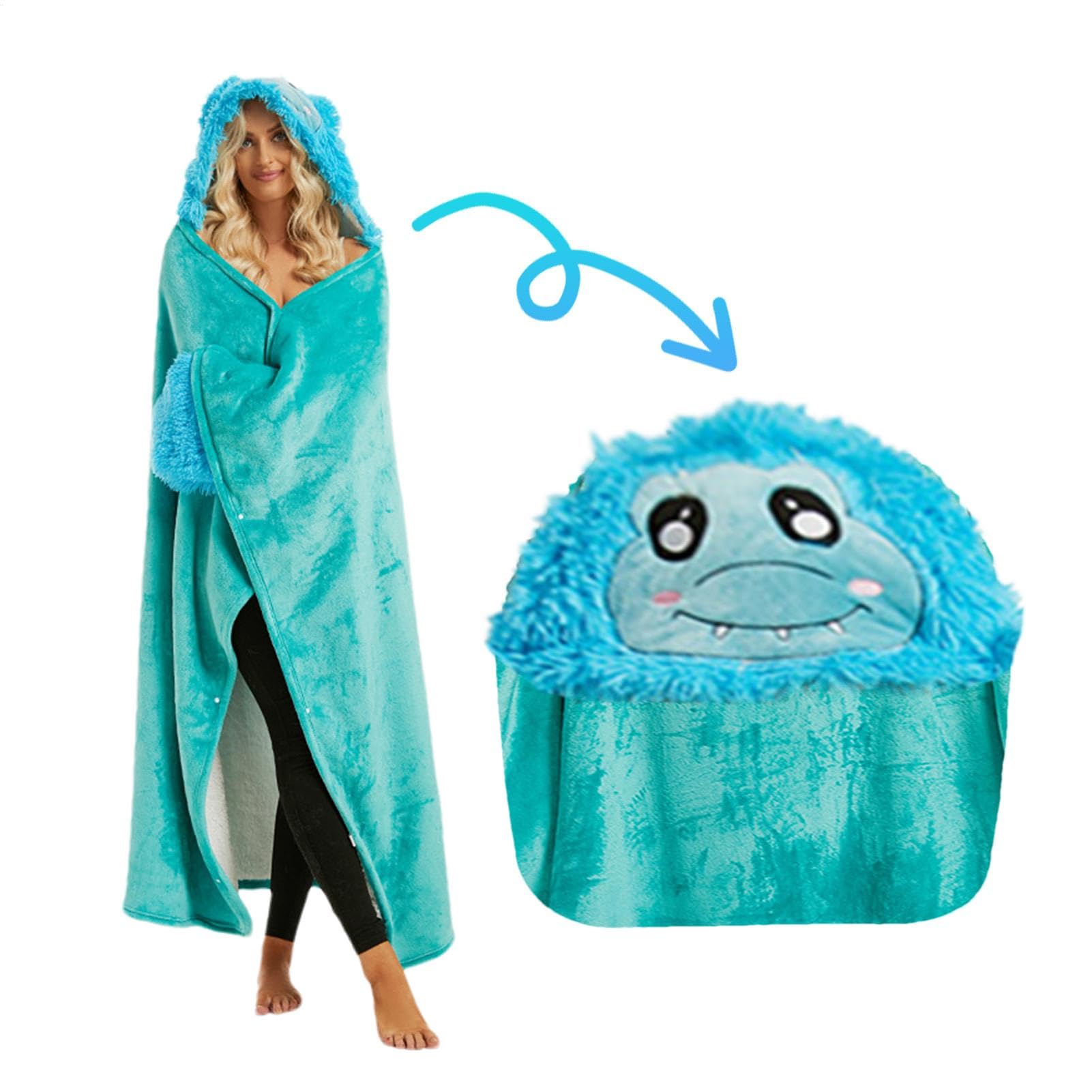 Vêtements de détente doux pour offrir une couverture de dinosaure à capuche portable originale