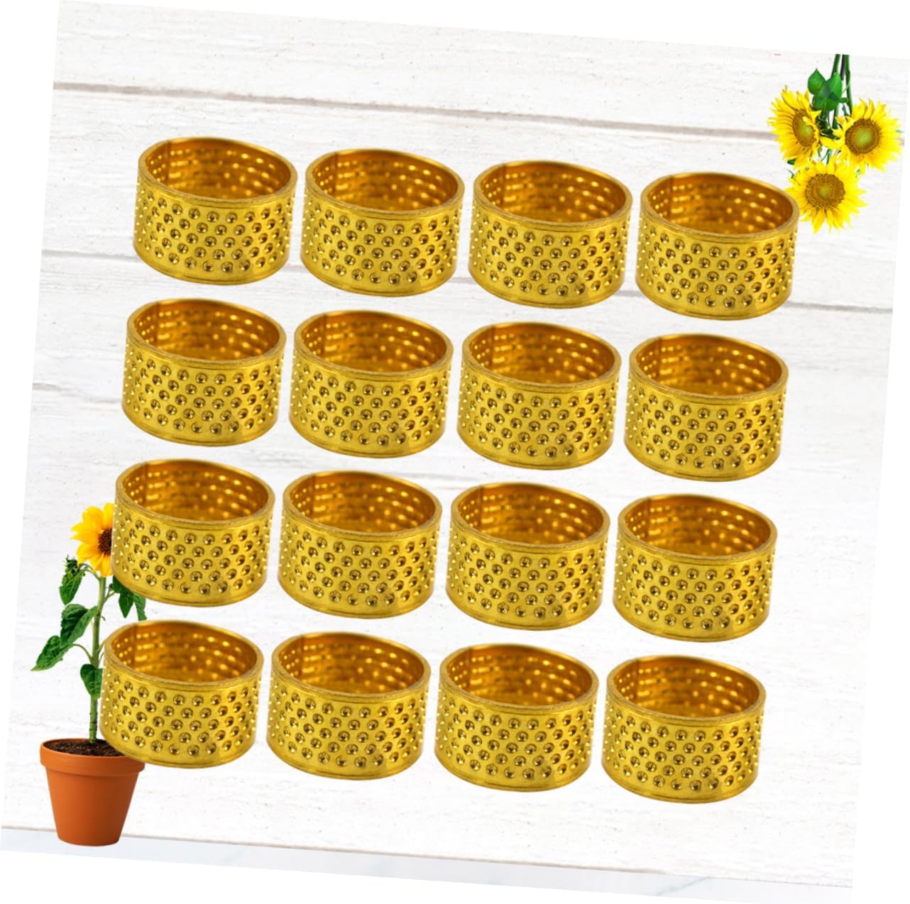 KONTONTY 100pcs Metal Sewing Thimbles Finger Protectors for DIY Crafting Skid Resistant Design Essential Quilting Tools for Beginners and Home Repairs