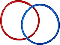 Vista 5 de Anillos de sellado instantáneo de potes, pack doble, color blanco transparente, para modelos 5 c/l o 6 c/l., 2 anillos selladores azul/rojo