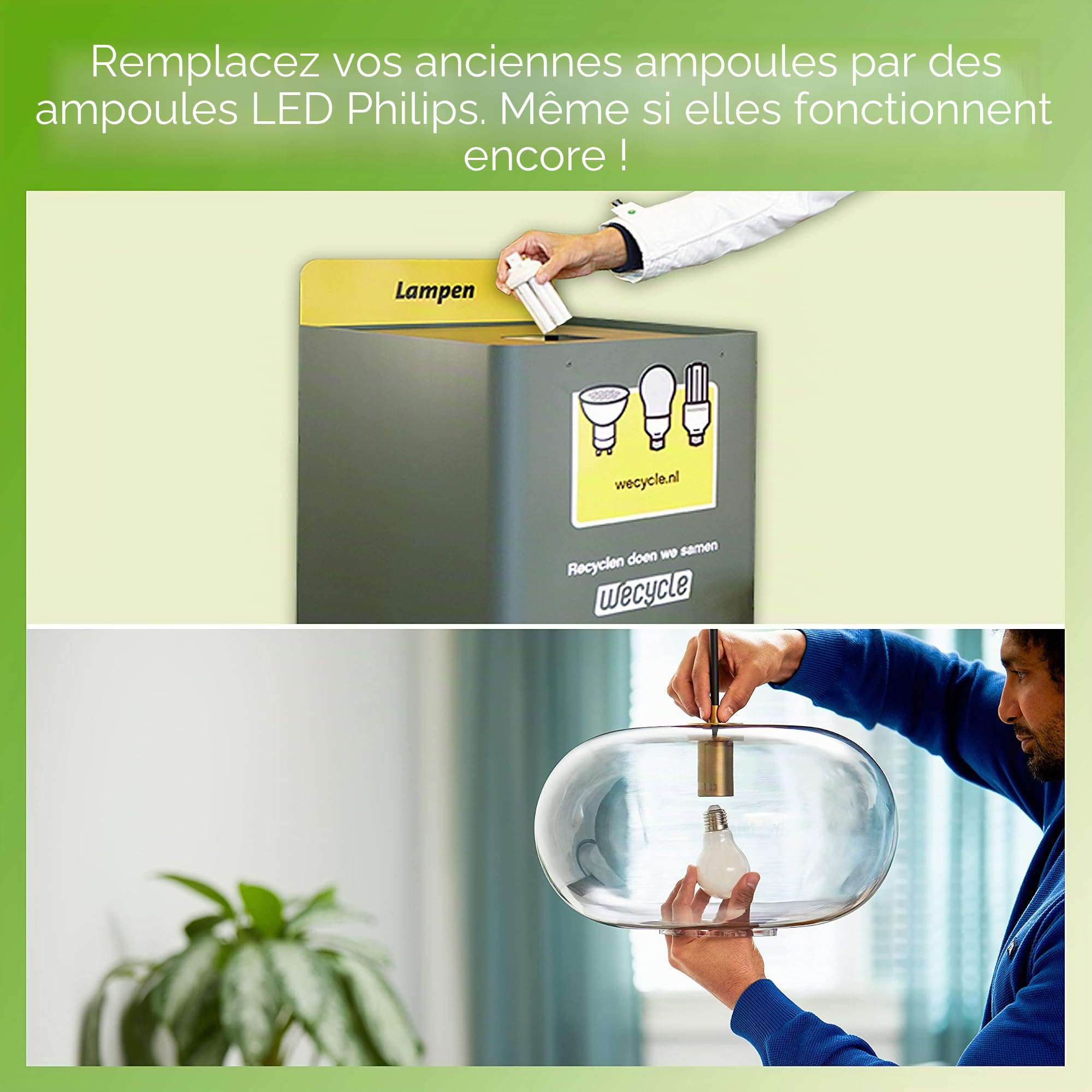 PHILIPS Ampoule LED WarmGlow, remplacement pour 80 W GU10, blanc chaud (2200-2700 K), 575 lumens, à intensité variable (Lot de 5)
