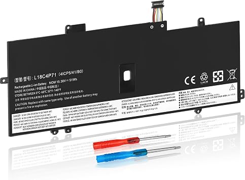 L18C4P71 L18M4P72 Laptop Battery Replacement for Lenovo ThinkPad X1 Yoga 4th Gen / X1 Carbon 7th Gen 2019 8th Gen 2020 Series L18L4P71 L18M4P72 02DL005 02DL006 SB10K97643