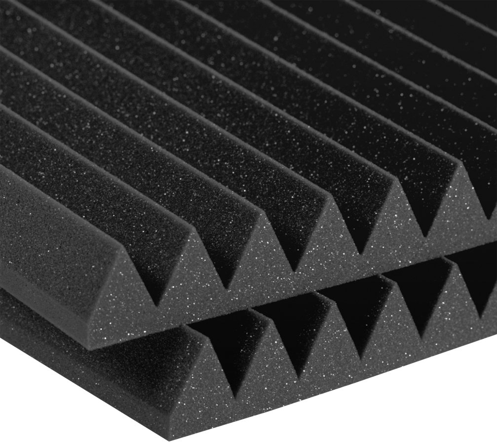 Acoustics Studiofoam Wedges Acoustic Absorption Foam, 2" x 24" x 24", 12-Panels, Charcoal