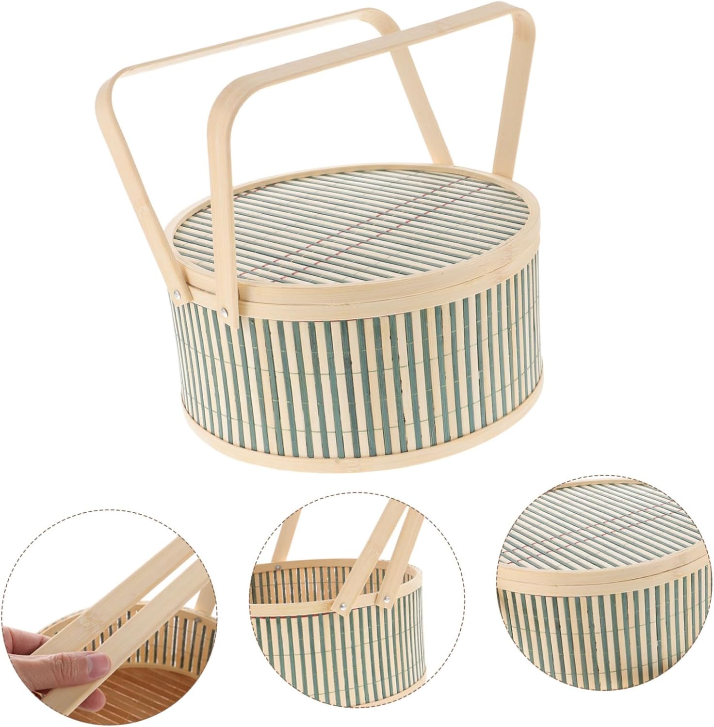 Outdoor Woven Picnic Basket Handle Versatile Storage for Fruits Snacks and Essentials for Camping Parties and Family Gatherings Rustic Design