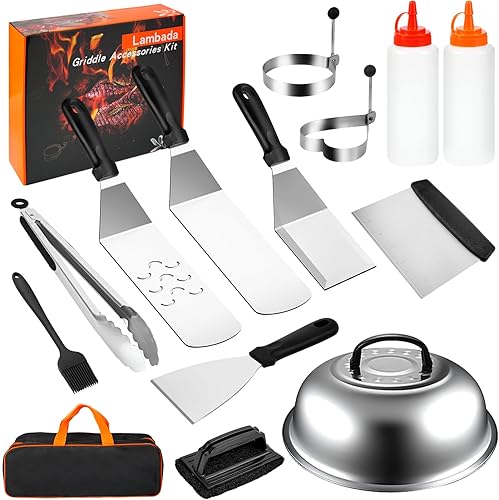Lambada Kit de accesorios para parrilla, juego de accesorios para parrilla de parte superior plana para Blackstone, 14 accesorios de parrilla con