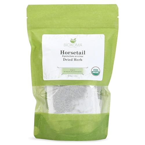 Miniatura 9 de Biokoma Pure and Organic - Té de hierbas naturales de hojas secas de cola de caballo en paquete resellable, bolsa a prueba de humedad, 1.76 oz