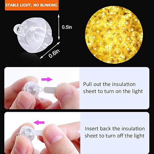 Miniatura 46 de 100 mini luces LED, globos LED iluminados para decoraciones de fiesta, luces de fiesta de neón para linterna de papel, huevos de Pascua, fiesta