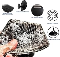 Vista 2 de Exfoliante corporal de silicona y limpiador facial, cepillos corporales de cerdas suaves para exfoliar la piel y un baño cómodo, limpiador de ducha