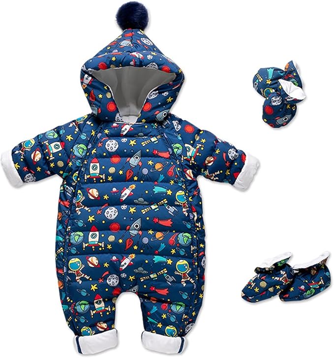 Amazon Co Jp Famuka ベビー服 新生児服 カバーオール ダウンロンパース 女の子 男の子 ジャンプスーツ ウンコート 防寒 保温 秋冬用 赤ちゃん 可愛い 爬行服 フード付き アウターウェア 服 ファッション小物