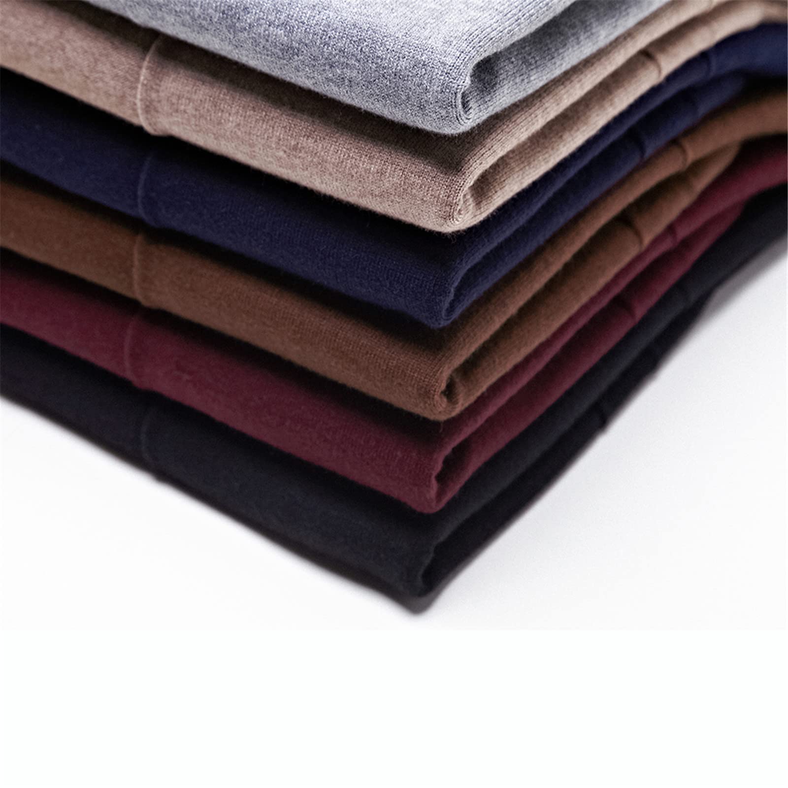 Vogrtcc Suéter de punto jersey de cuello redondo suéter de color sólido simple de los hombres casuales suéter, marrón oscuro, XL