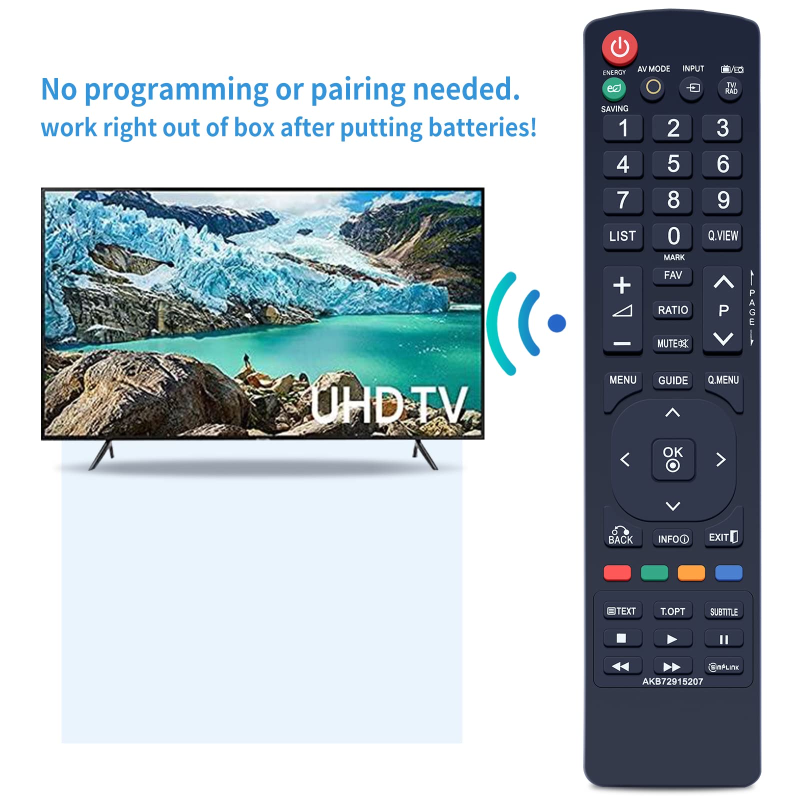 Télécommande Universelle Pour LG TV Smart (modèles Type 42LD) - Référence AKB72915207, Neuve