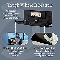Vista 2 de Foundations Cambiador de bebé horizontal clásico con placa trasera de montaje EZ, montado en la pared, correa de seguridad ajustable con una sola