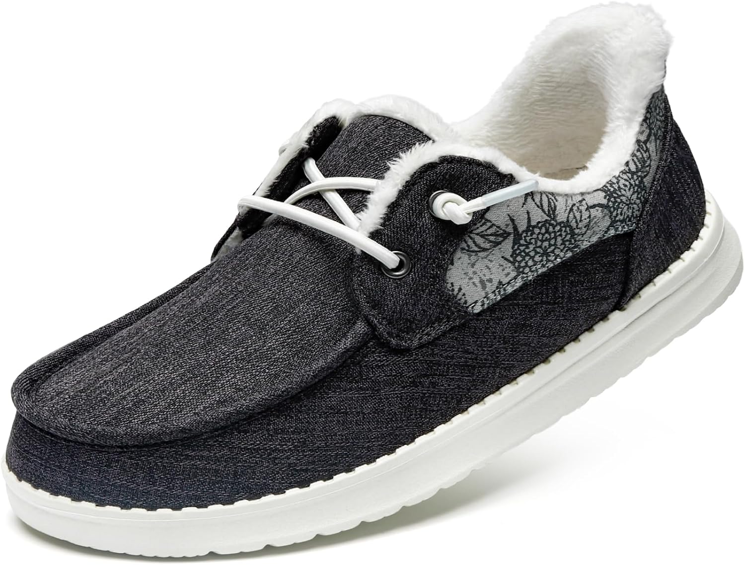 STQ Fur Lined Slip on Loafers for Women Plantar Fasciitis Relief Sneakers Comfort Orthopedic Maternity Shoes for Travel